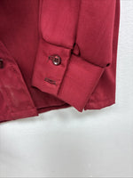 New Kids Fenton Dark Red Long Sleeve Button Up Size 8 YY-118