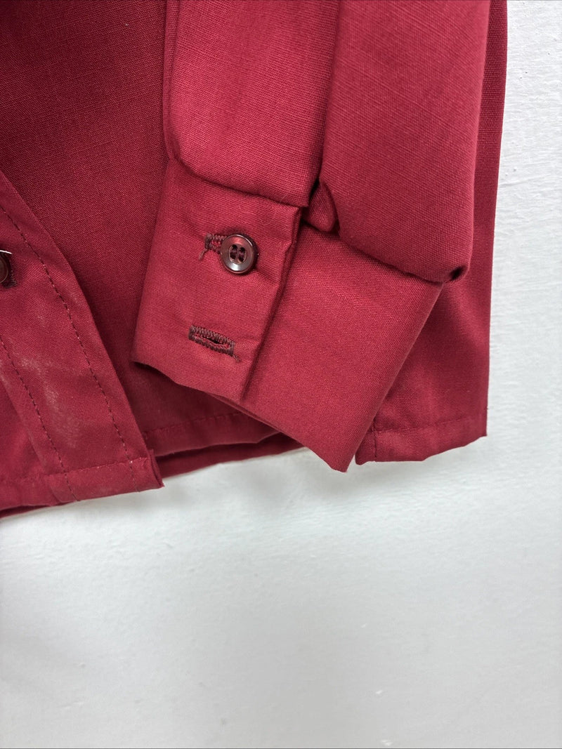 New Kids Fenton Dark Red Long Sleeve Button Up Size 8 YY-118