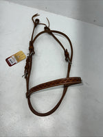New Leather Tooled Tough 1 Browband Headstall Silver Buckles S-59