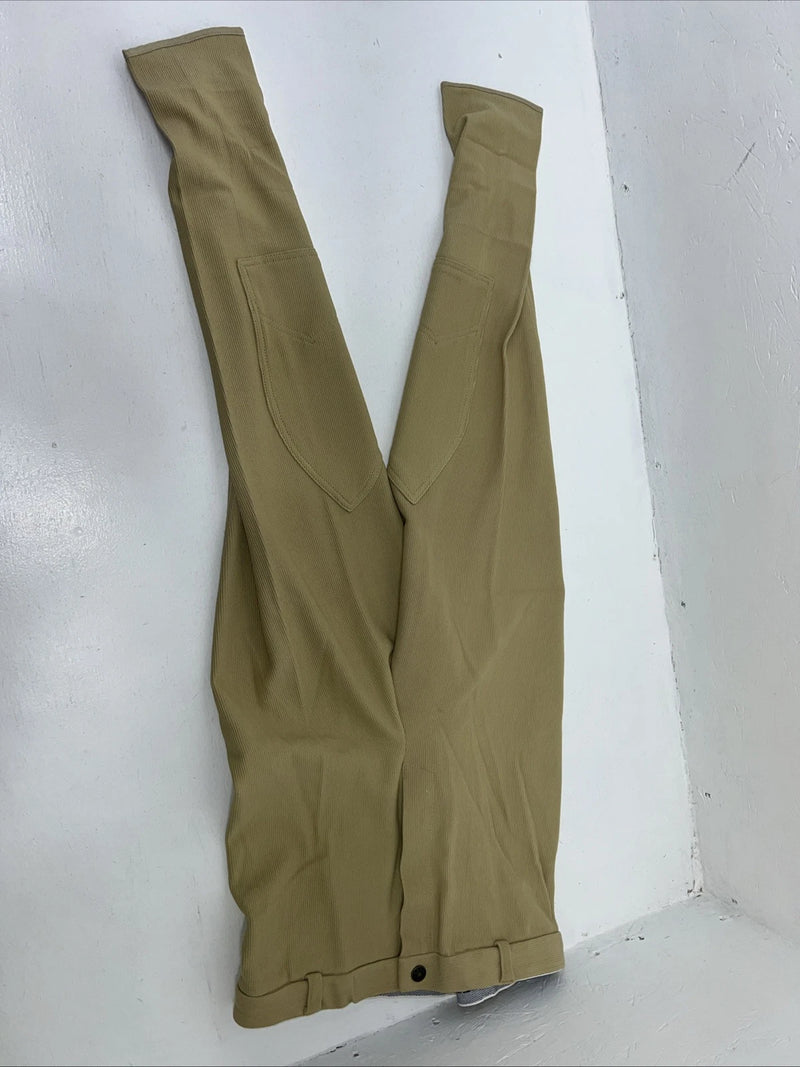 New Women’s Tan ABETTA Knee Patch English Riding Breeches. 32 L  D-63