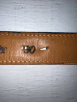 New Blue Genuine Leather Wright Gold Pendent 30” Belt #10493 JJ-139