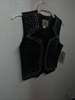 New Women’s 1849 Authentic Ranchwear Black Star Western Show Vest XXS WW-76
