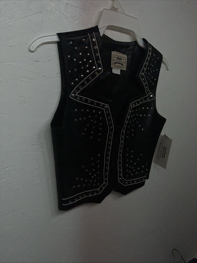 New Women’s 1849 Authentic Ranchwear Black Star Western Show Vest XXS WW-76