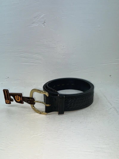 New Black Genuine Leather Chambers Tooled 50” Belt #7059 NN-124