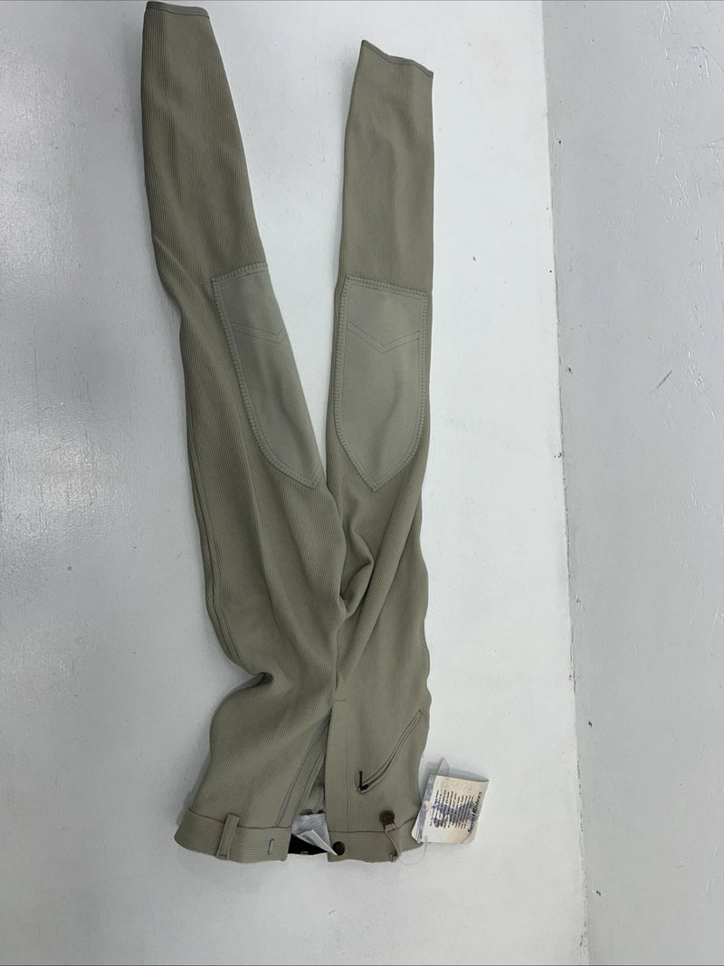 New Women’s Tan Sport Riders Knee Patch English Breeches. 26 L C-51