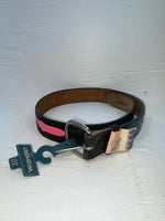 New Black Genuine Leather Wrangler Pink And Pendent 30” Belt #621000 JJ-99