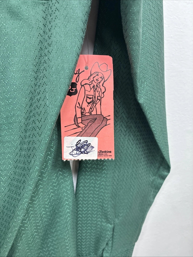 New Woman Dickson Jenkins Green Long Sleeve Pearl Snap Size 32 KK-70