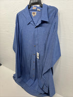 New Men’s ELY Blue Jean Color Long Sleeve Button Up 20.5 X 36 4XL E-50