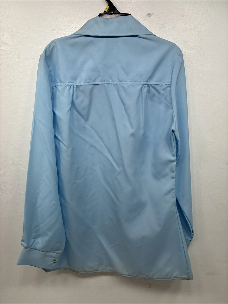 New Women’s Dickson Jenkins Blue Long Sleeve Pearl Snap Size 34 MM-100