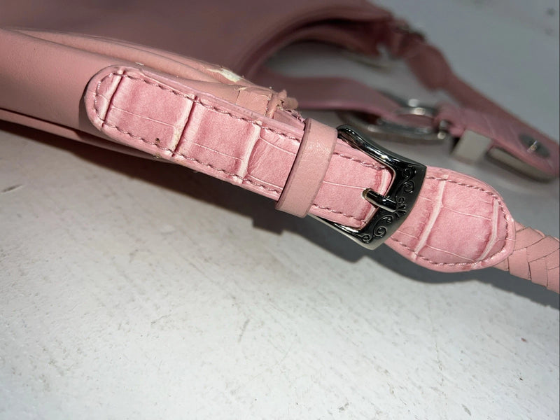 New Double S Pink Purse With Braided Strap #N 7450030 EE-3