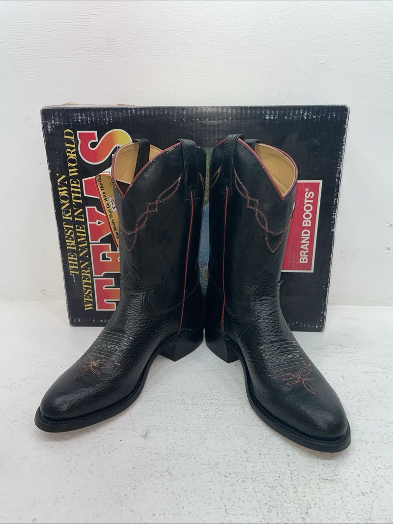 New Men’s Black Texas Brand Cowboy Boots. 5300 9 D. 5-51