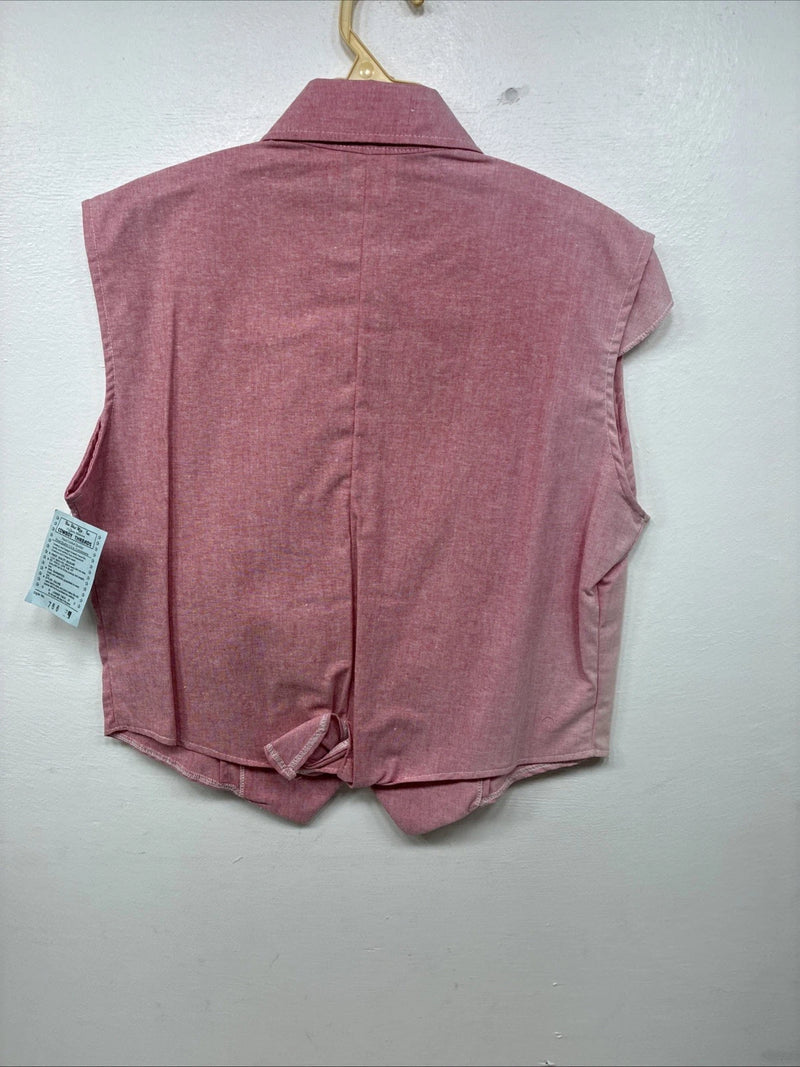 New Women’s Cowboy Threads Pink Sleeveless Button Up Size Small TT-85