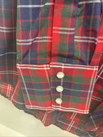 New Men’s ELY Plains Red Plaid Long Sleeve Pearl Snap 15.5 Medium T-80 