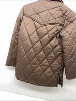 New Women Brown Western Fashion Puffer Jacket 14 RR-34
