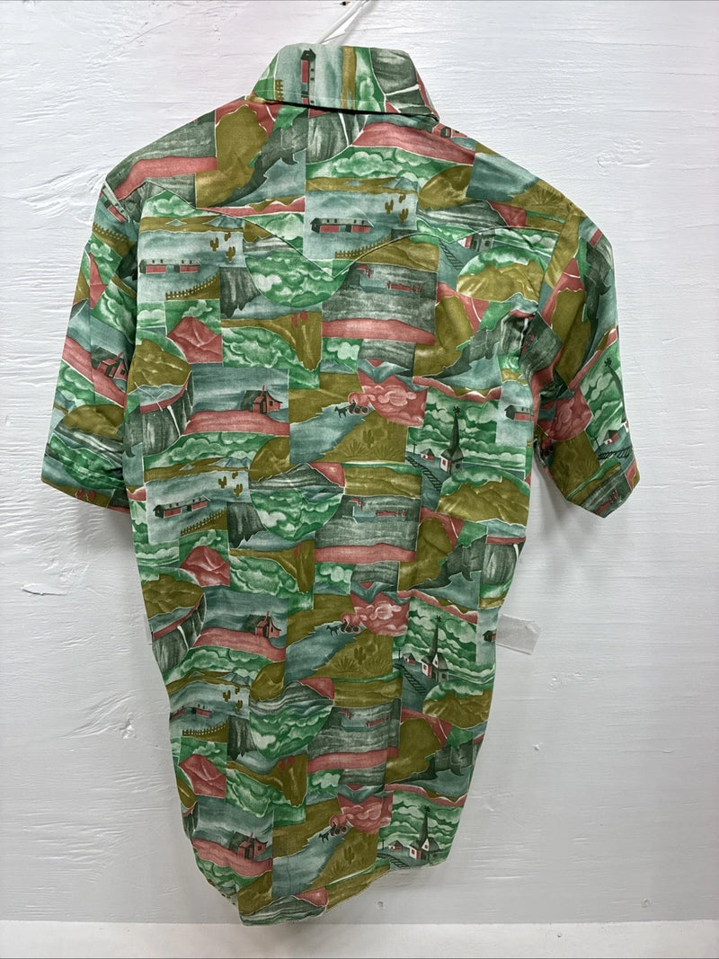 New Youths Dickson Jenkins Green designed Short Sleeve Pearl Snap 15 Medium T-96