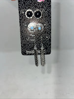 New Women’s Blazin Roxx Set Of 3 Earrings. Black Turquoise Silver. 30686 A-86