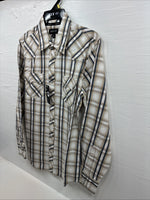 New Men’s ELY 1878 Multicolor Plaid Long Sleeve Pearl Snap Large Q-42