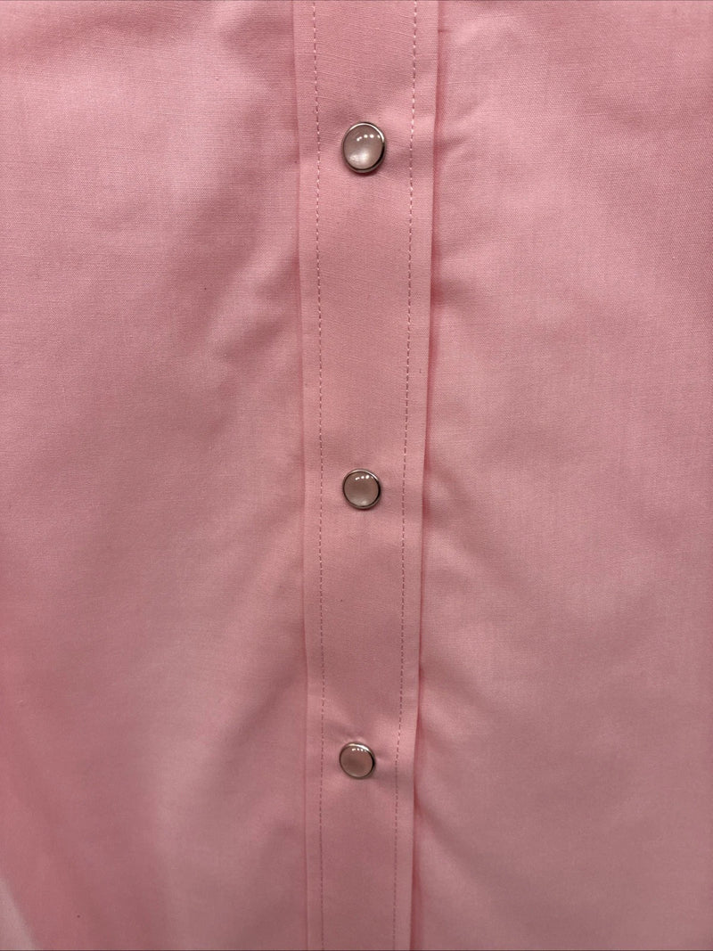 New Women’s White Horse Pink Gem Long Sleeve Pearl Snap Small LL-61