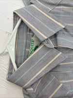 New men’s Mesquite Gray Stripe Long Sleeve Pearl Snap 16 Large F-70