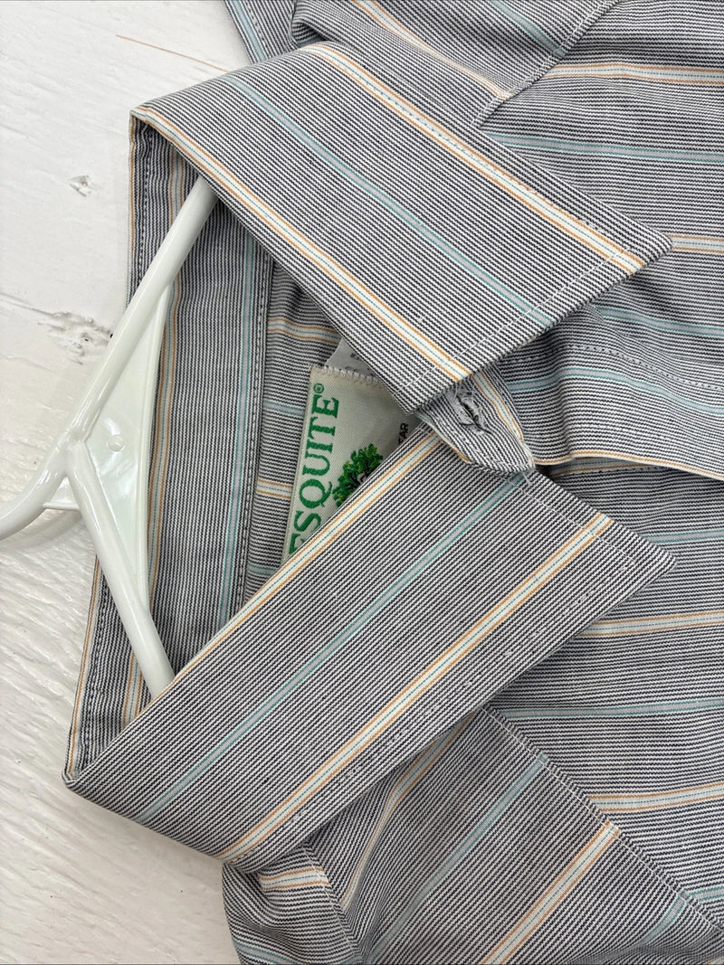New men’s Mesquite Gray Stripe Long Sleeve Pearl Snap 16 Large F-70