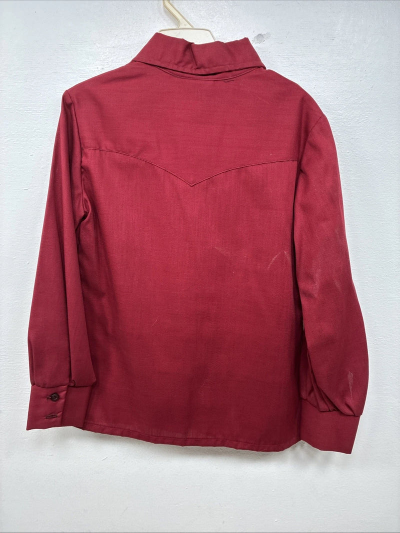 New Kids Fenton Dark Red Long Sleeve Button Up Size 8 YY-118
