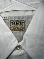 New Men’s White DEE-CEE western Wear Shirt Pearl Snap. 15 X 33 Medium A-178