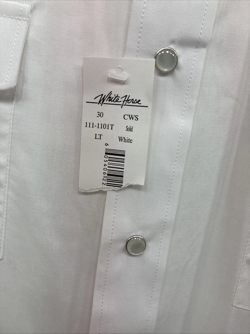 New Men’s White Horse White Long Sleeve Pearl Snap Large Tall AA-44