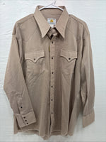 New Men’s Dickson Jenkins Brown Design Long Sleeve Pearl Snap 17.5 X 33 XL R-79