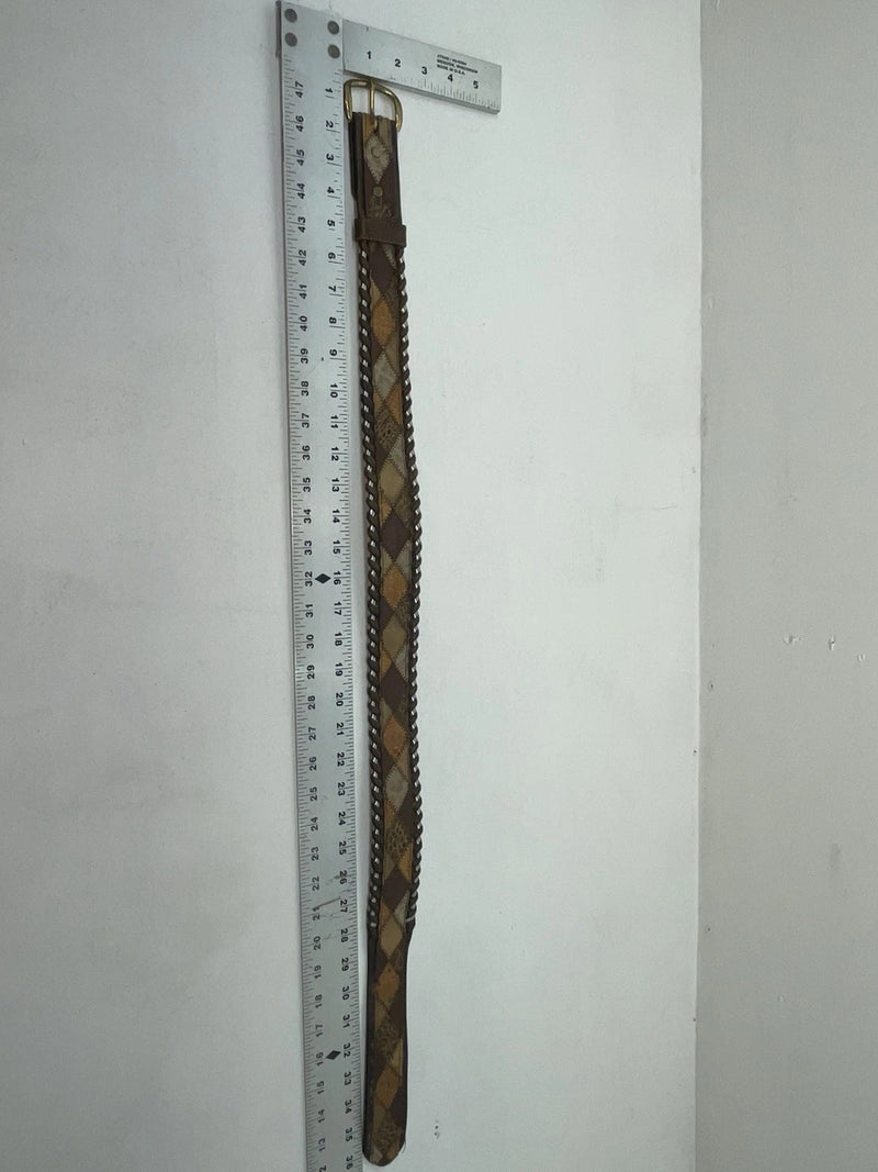 New Brown Genuine Leather Weaved And Stitched 32” Belt #8350 Z-41