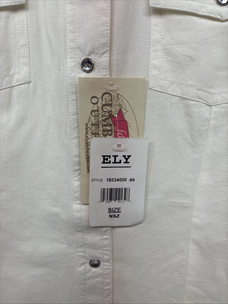 New Women’s Cumberland White Gem Long Sleeve Pearl Snap Medium KK-17