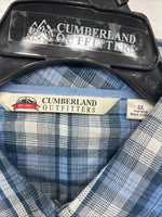 New Women’s Cumberland Blue Plaid Long Sleeve Pearl Snap 3XL GG-58