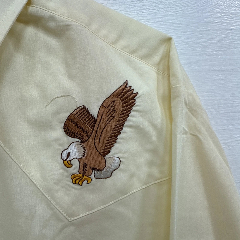 New Men’s ELY wildlife collection Yellow long sleeve pearl Medium B-75