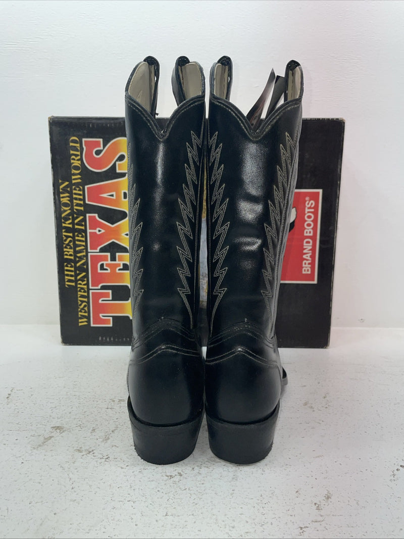 New Men’s Black Texas Brand Cowboy Boots 5030 10.5 10 1/2 D. 7-105