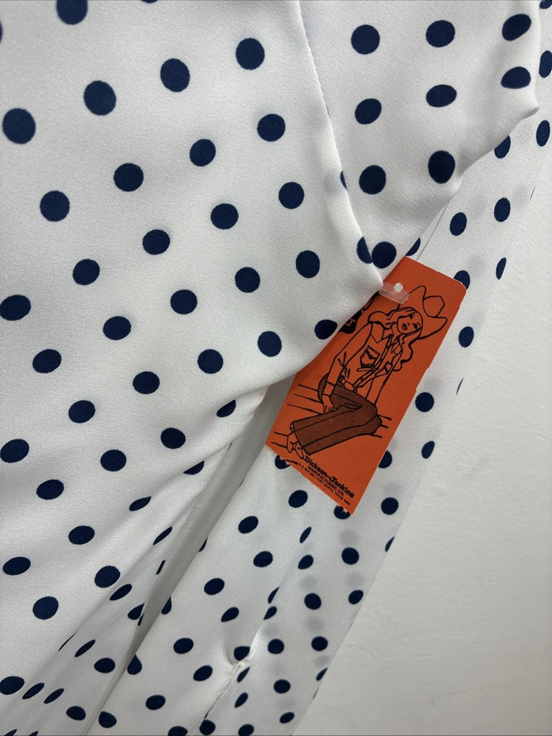 New Women’s Dickson Jenkins White Polkadot Long Sleeve Pearl Snap Size 30 KK-60
