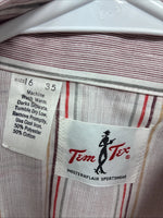 New Men’s Tem Tex Pink Stripe Long Sleeve Pearl Snap 16 X 35 Large Q-109