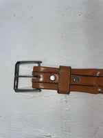New Brown Genuine Leather Circle Y Weaved 30” Belt #8388 JJ-155
