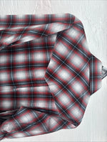 New Kids ELY Cattleman Red plaid Long Sleeve Pearl Snap Size 14 DD-41