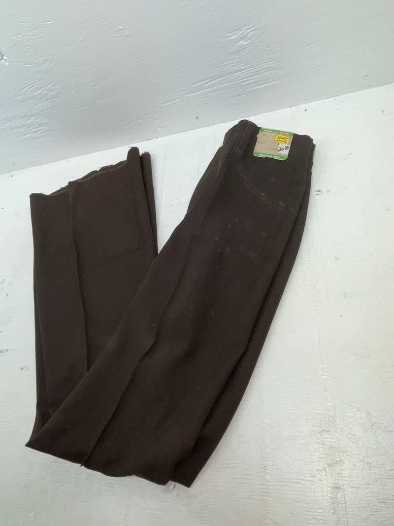 New Vintage Brown H Bar C Polyester Pants #MR477 SS-48