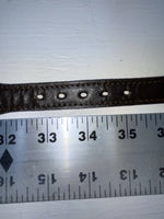 New Brown Genuine Leather Wright Gold Pendent 34” Belt #10484 Z-172