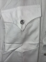 New Kids ELY Cattleman White Long Sleeve Pearl Snap Size 8 DD-51