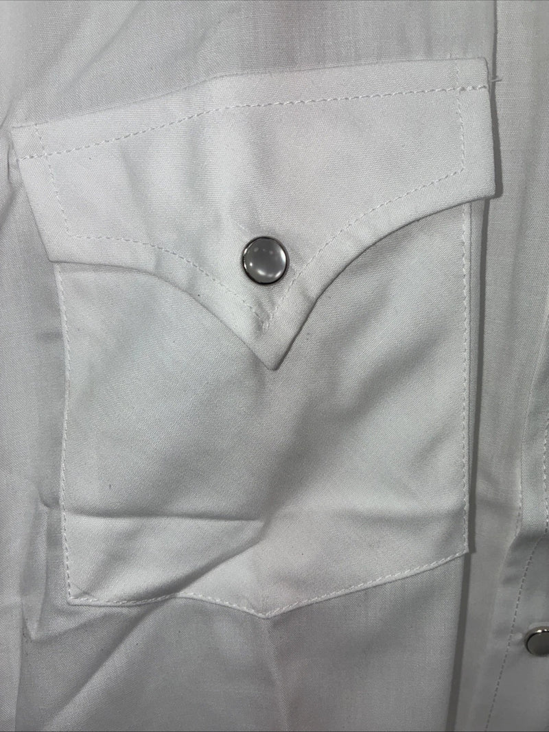 New Kids ELY Cattleman White Long Sleeve Pearl Snap Size 8 DD-51