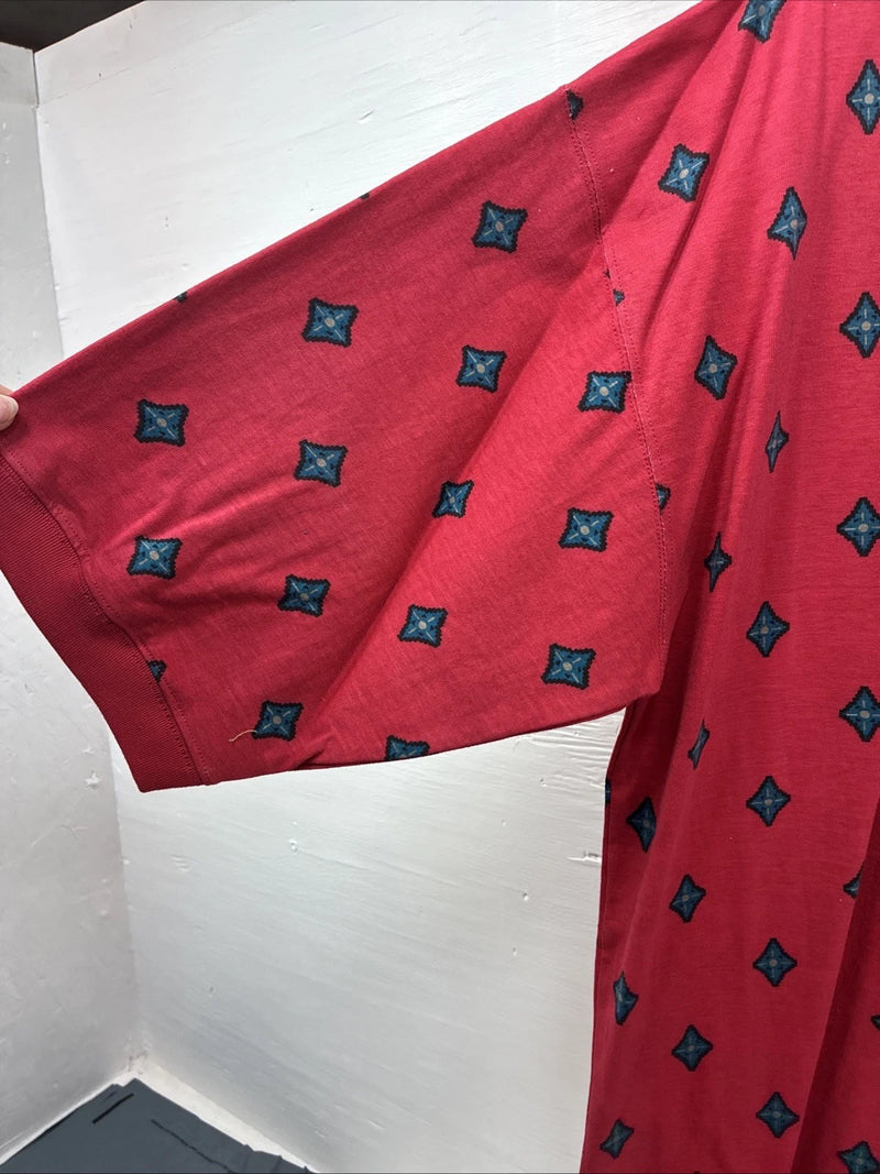 New Men’s Wrangler Red Designed Short Sleeve Polo Large CC-43