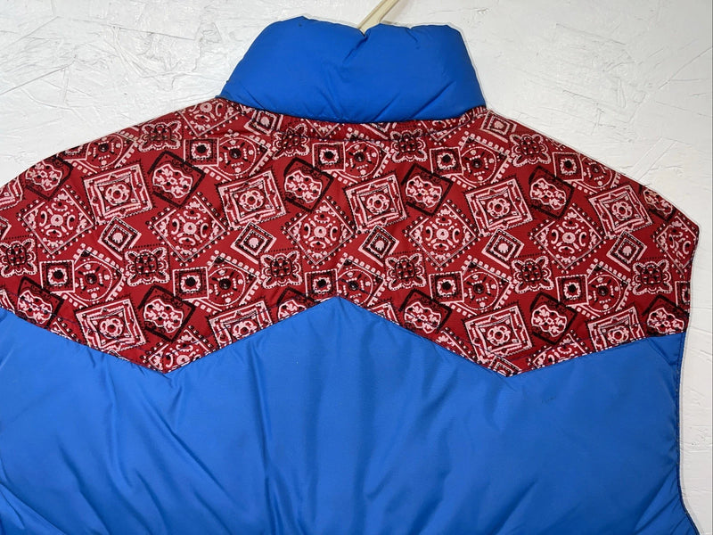 New Women’s Blue Red Comfy Puffer Racer Vest 14 UU-30