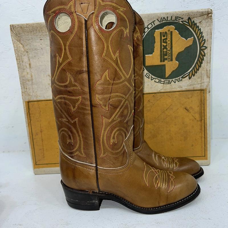 New Women’s Tan Texas Brand Cowboy Boots. L195 6 M. 20-83