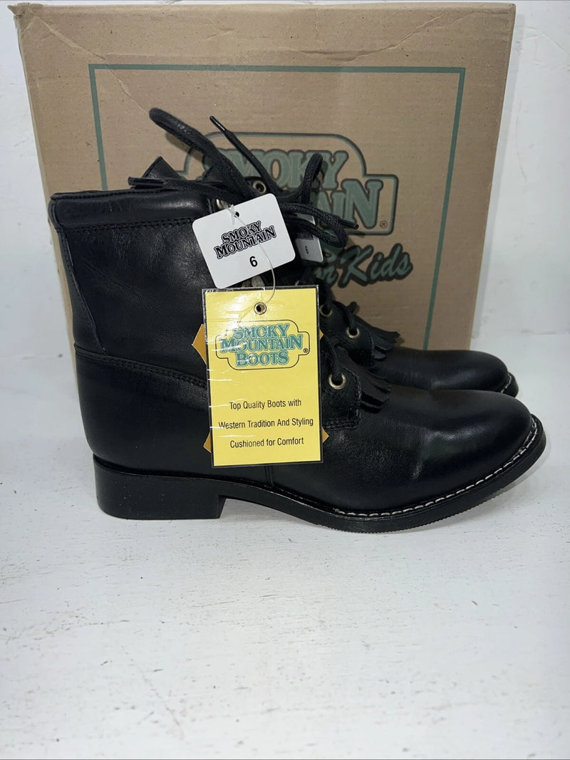 New Women’s Black Smoky Mountain Lace Up Cowboy Boots. 3009Y 6 D. 20-124