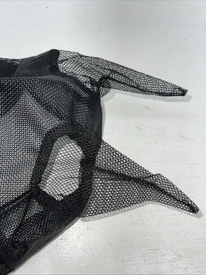 New Black Horse Fly Masks Spandex Chin H-517