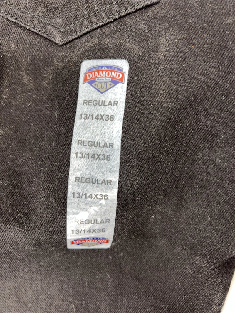 New Women’s Black Diamond Cut Denim Jeans. 13/14x36 M-12