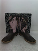 New Youth Brown With Pink Camo Blazin Roxx Cowboy Boots. 4472202 4. 2-90