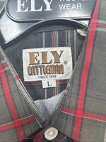 New Kids ELY Cattleman Green Red Plaid Long Sleeve Pearl Snap Large DD-30