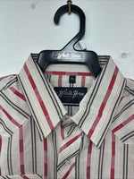 New Kids White Horse red Stripe Long Sleeve Pearl Snap XL DD-58